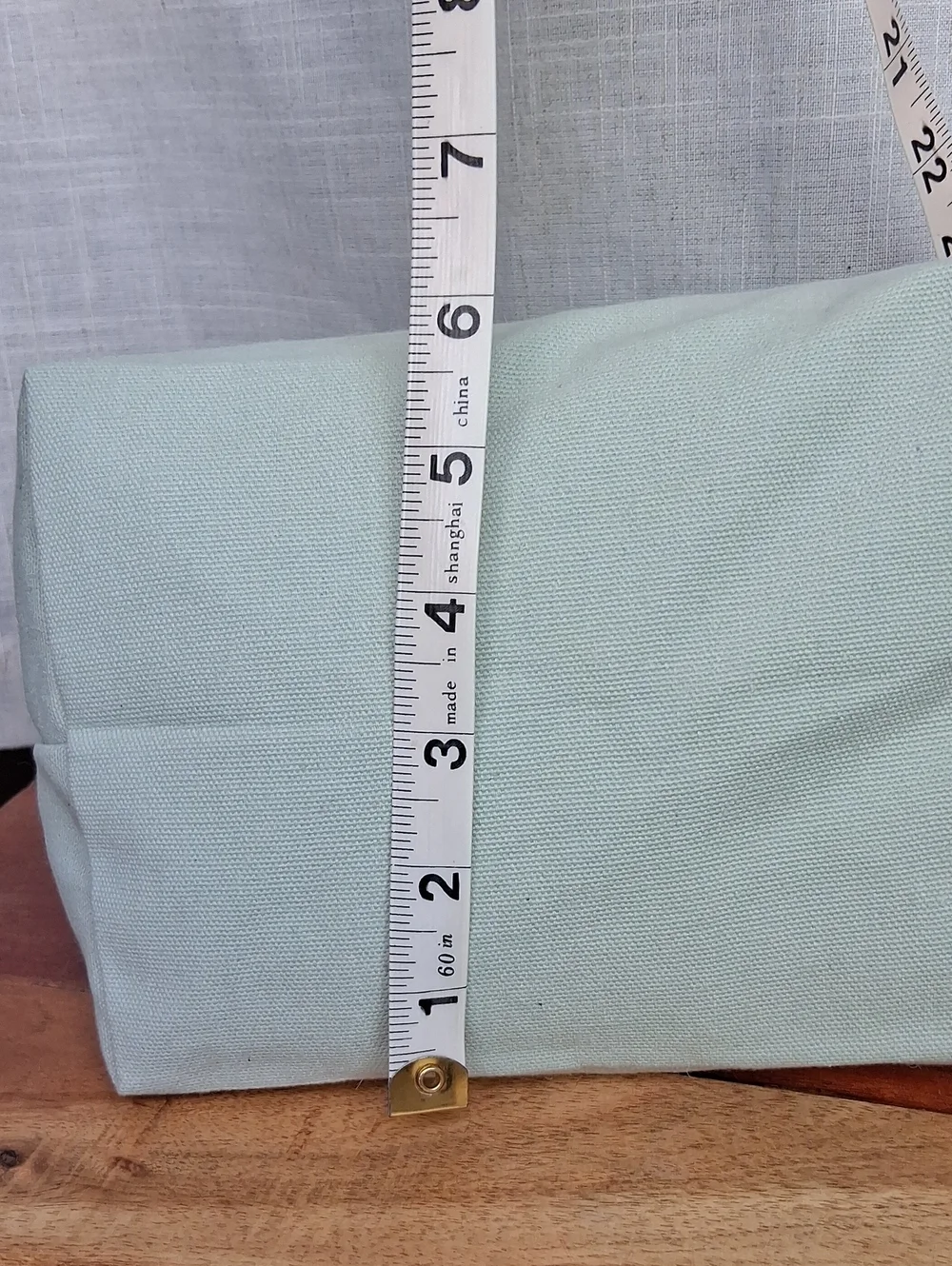 Trader Joe's Striped Mini Canvas Tote Bag Green